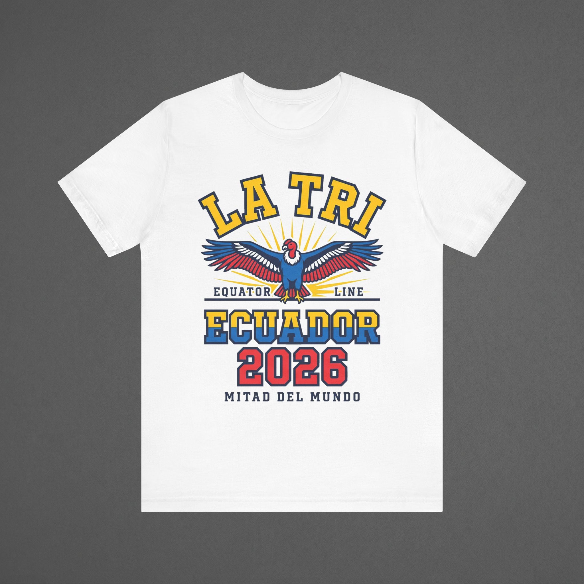 Ecuador 2026 Football Fan T-Shirt | Add Your Name & Number | La Tri Yellow Never Fades | La Tri Football Gift | Men Women Soccer Tee