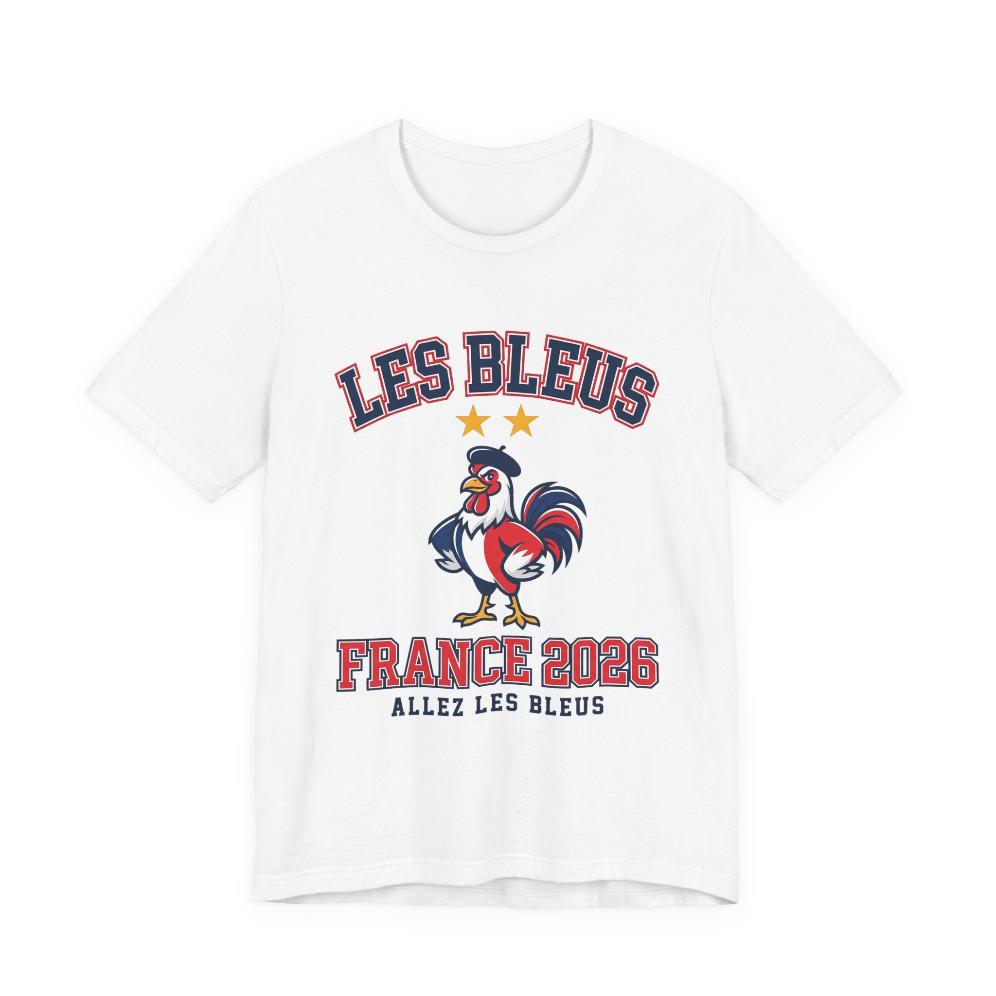France Soccer Fan T-Shirt | Les Bleus Two Stars Tee | 2026 Football Gift | French Rooster Futbol Shirt Men Women