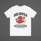 Belgium 2026 Football Fan T-Shirt | Add Your Name & Number | Red Devils Rode Duivels 2018 | Red Devils Football Gift | Men Women Soccer Tee