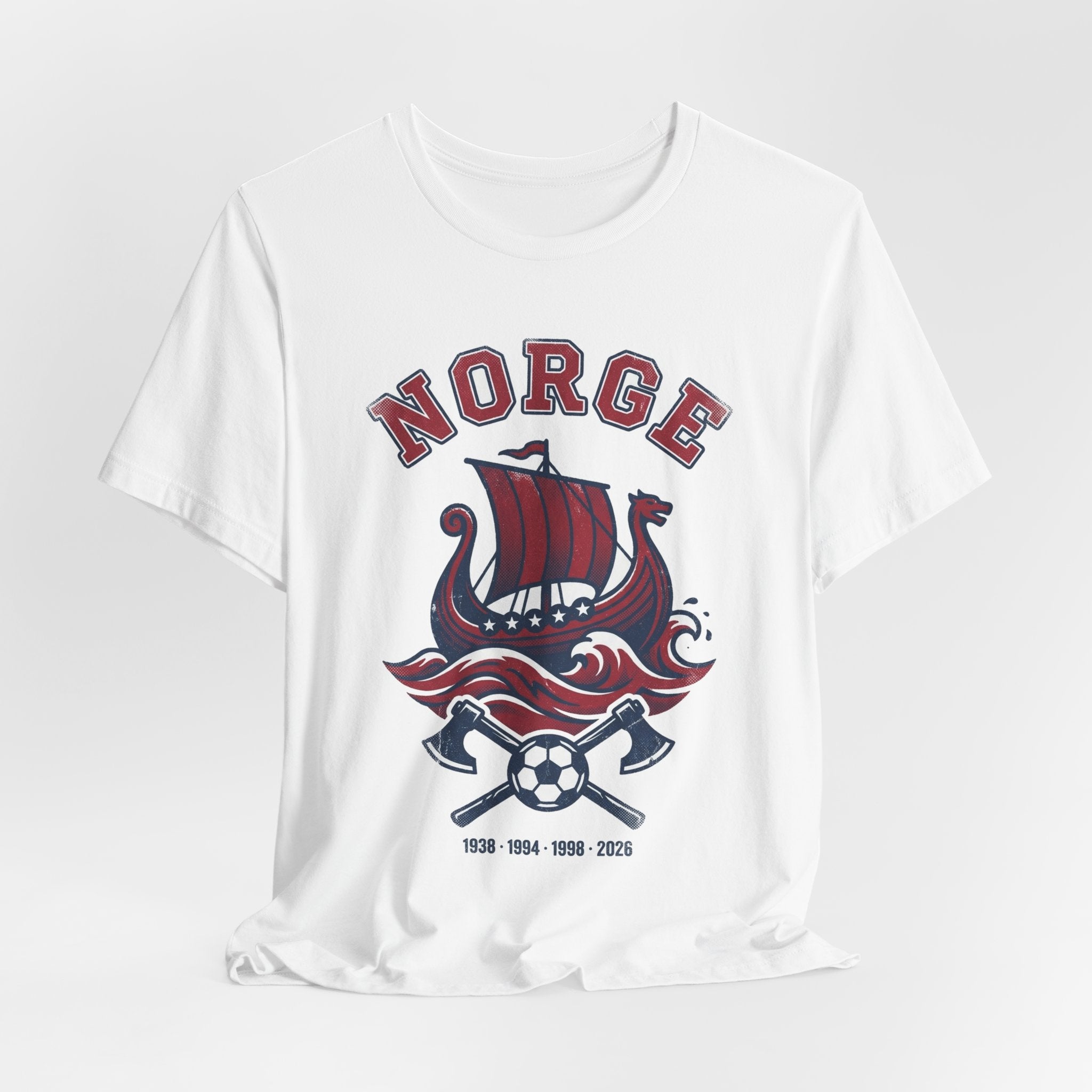 Norway 2026 Football Fan T-Shirt | Add Your Name & Number | Vikings Era | First Time Since 1998 | Norge Football Gift | Men Women Soccer Tee