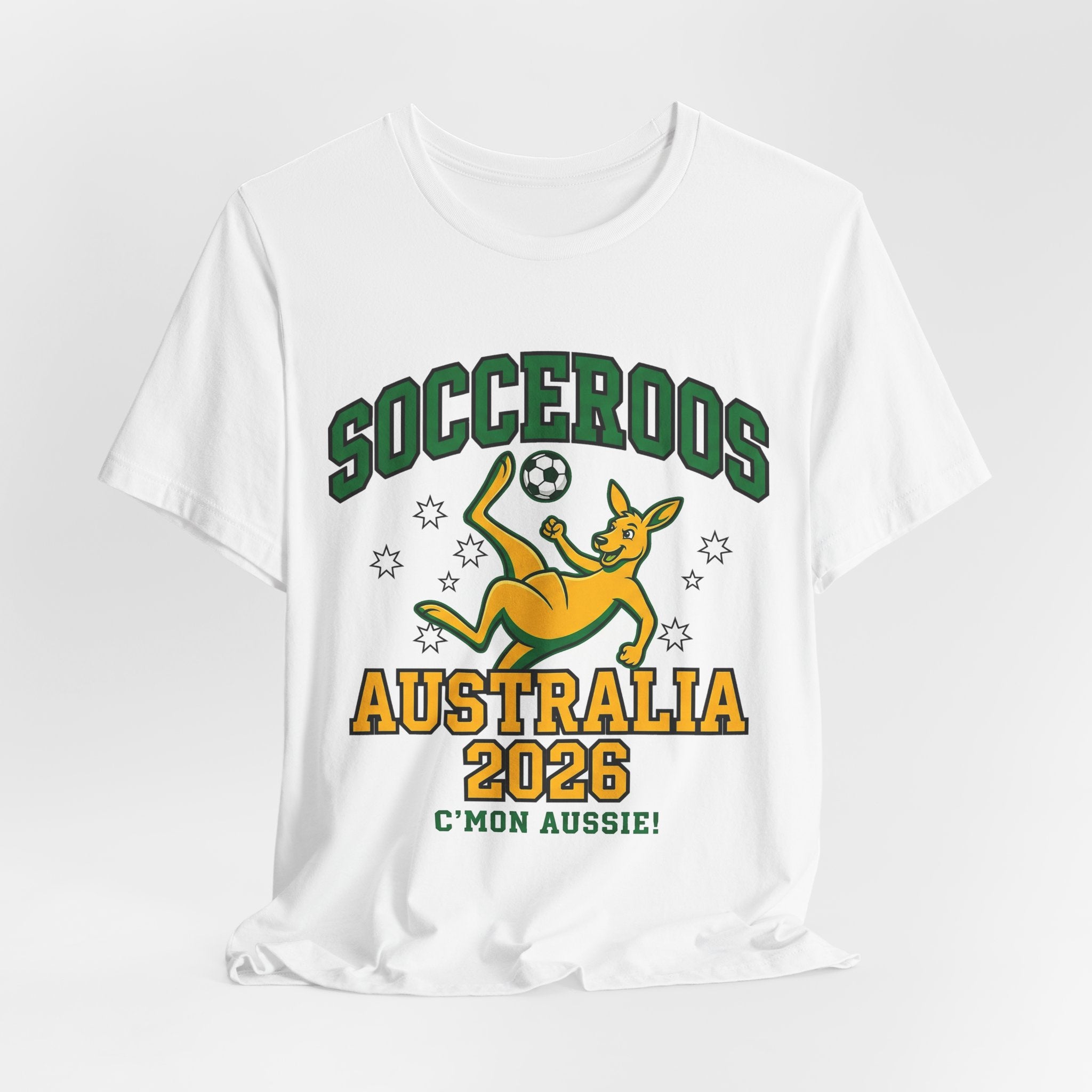 Australia 2026 Football Fan T-Shirt | Add Your Name & Number | 4am Alarm Green & Gold | Socceroos Football Gift | Men Women Soccer Tee