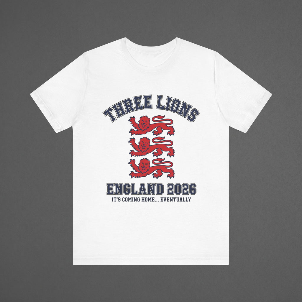 England 2026 Football Fan T-Shirt | Add Your Name & Number | Three Lions 1966 Still Waiting | Three Lions Football Gift | Men Women Soccer Tee