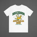 Australia 2026 Football Fan T-Shirt | Add Your Name & Number | 4am Alarm Green & Gold | Socceroos Football Gift | Men Women Soccer Tee