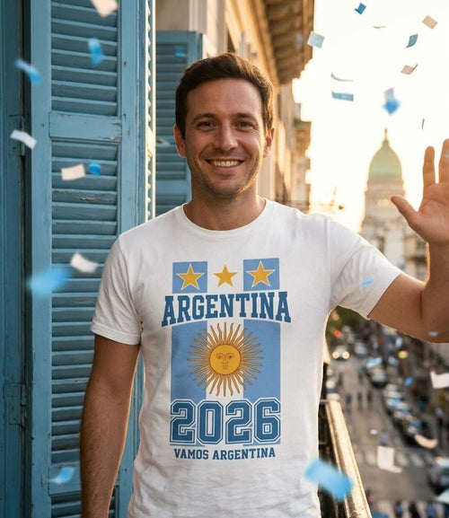 Argentina Soccer Fan T-Shirt | Albiceleste Three Stars Tee | 2026 Football Gift | Sun of May Futbol Shirt Men Women