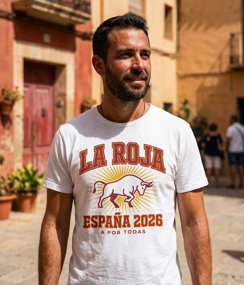 Spain 2026 Football Fan T-Shirt | Add Your Name & Number | La Roja Euro 2024 Champions | La Roja Football Gift | Men Women Soccer Tee