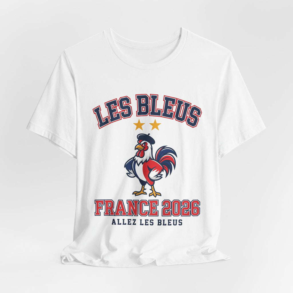 France 2026 Football Fan T-Shirt | Add Your Name & Number | Two Stars Les Bleus Allez | Les Bleus Football Gift | Men Women Soccer Tee