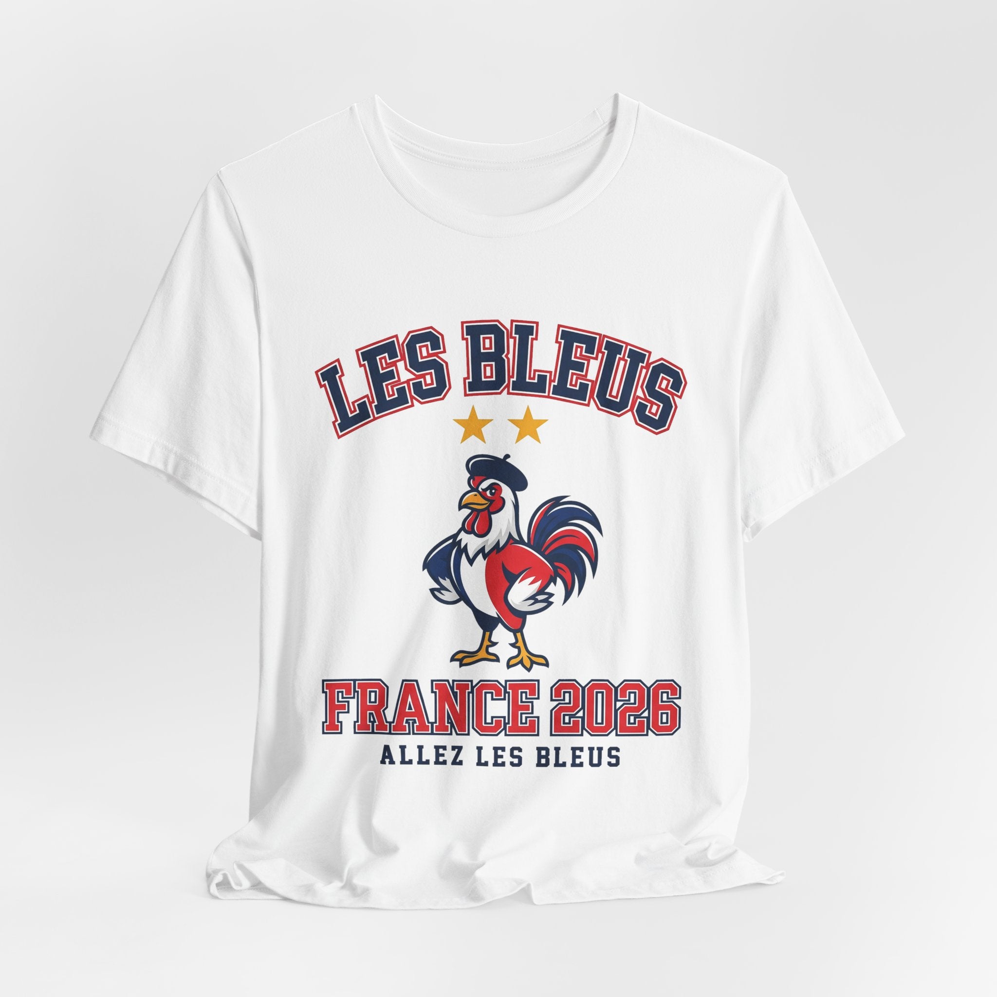 France 2026 Football Fan T-Shirt | Add Your Name & Number | Two Stars Les Bleus Allez | Les Bleus Football Gift | Men Women Soccer Tee