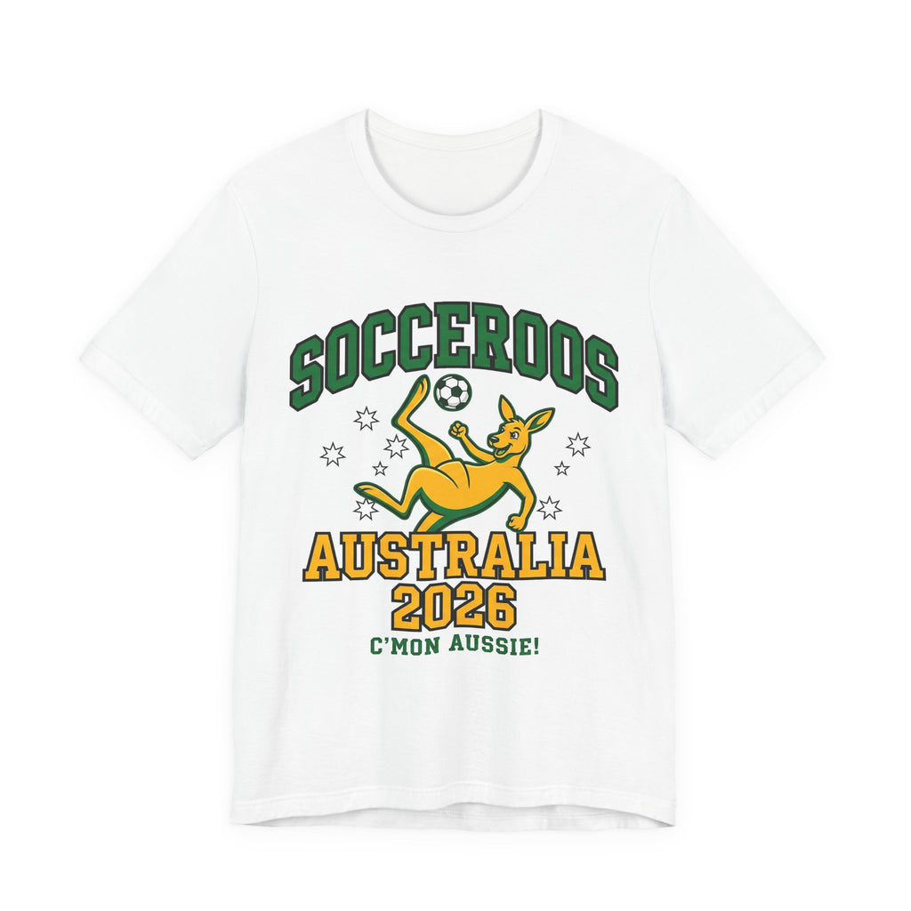 Australia Soccer Fan T-Shirt | Socceroos Green Gold Tee | 2026 Football Gift | Aussie Kangaroo Footy Shirt Men Women
