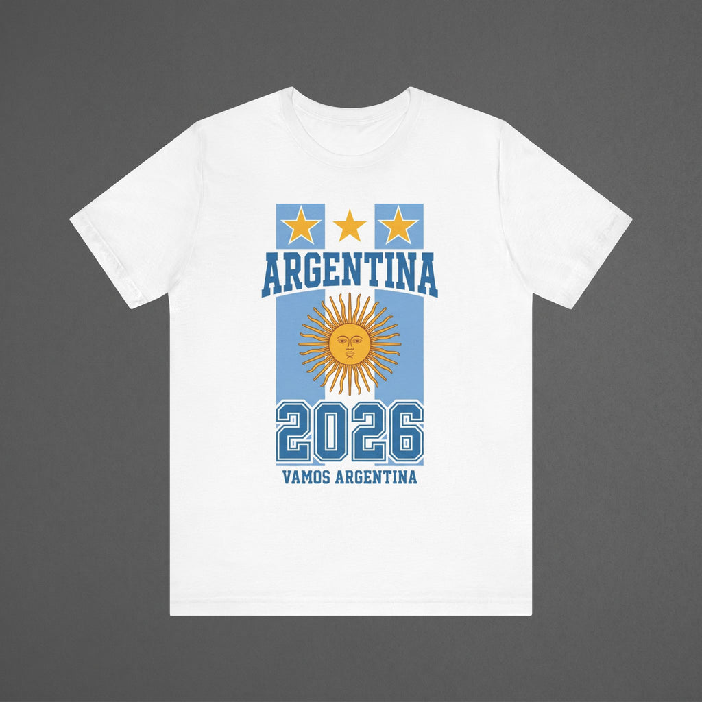 Argentina 2026 Football Fan T-Shirt | Add Your Name & Number | Albiceleste Three Stars | Argentino Football Gift | Men Women Soccer Tee