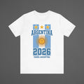 Argentina 2026 Football Fan T-Shirt | Add Your Name & Number | Albiceleste Three Stars | Argentino Football Gift | Men Women Soccer Tee