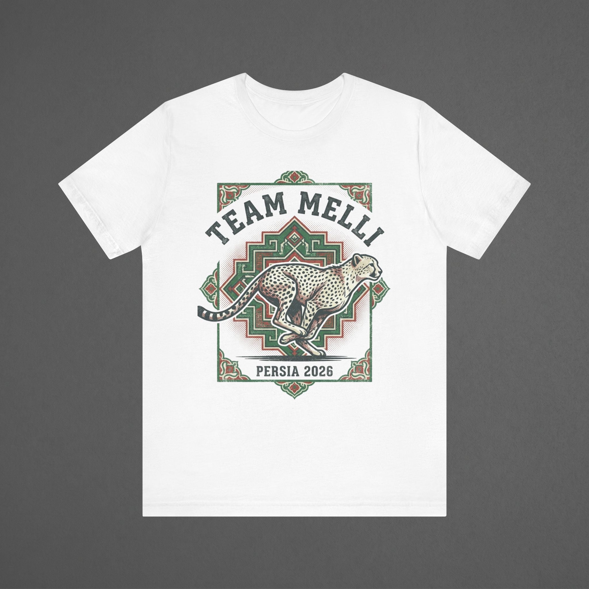 Iran 2026 Football Fan T-Shirt | Add Your Name & Number | Team Melli Cheetah Speed | Team Melli Football Gift | Men Women Soccer Tee