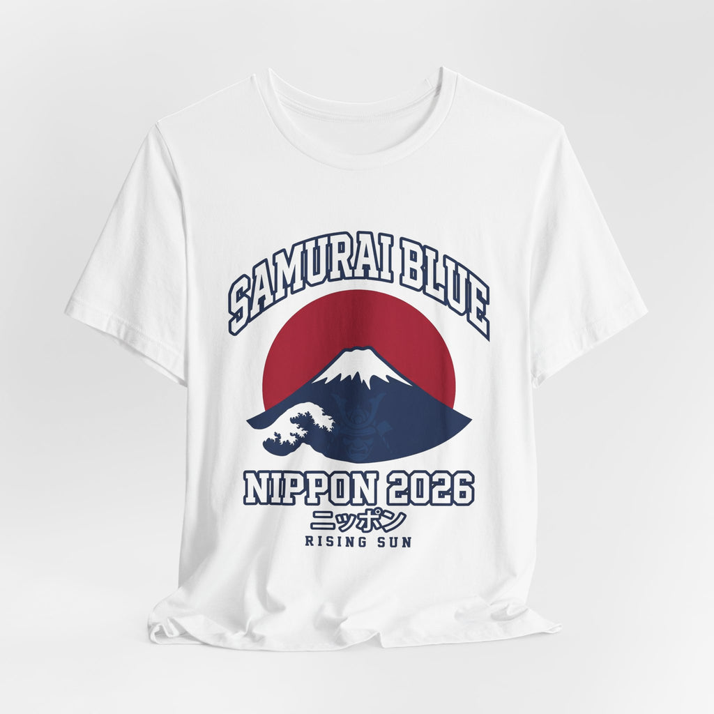 Japan Soccer Fan T-Shirt | Samurai Blue Nippon Tee | 2026 Football Gift | Japanese Wave Ukiyo Futbol Shirt Unisex