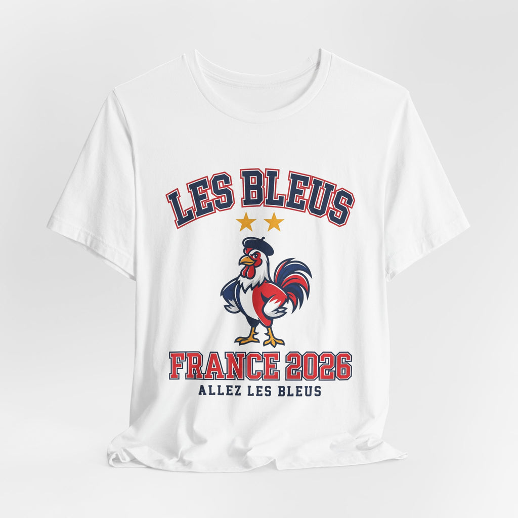 France Soccer Fan T-Shirt | Les Bleus Two Stars Tee | 2026 Football Gift | French Rooster Futbol Shirt Men Women