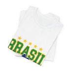 Brazil 2026 Football Fan T-Shirt | Add Your Name & Number | Five Stars Samba Soul | Seleção Football Gift | Men Women Soccer Tee
