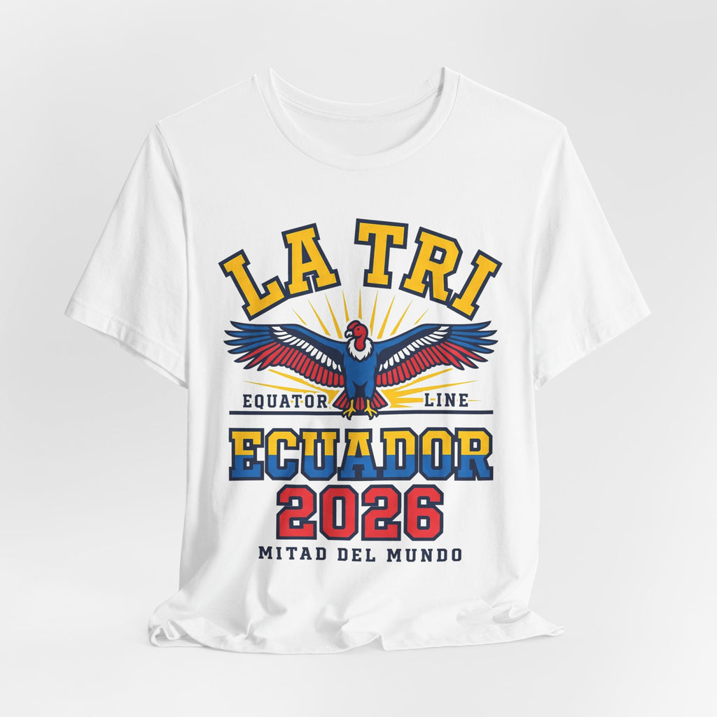 Ecuador 2026 Football Fan T-Shirt | Add Your Name & Number | La Tri Yellow Never Fades | La Tri Football Gift | Men Women Soccer Tee