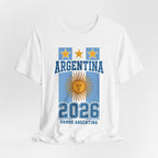 Argentina 2026 Football Fan T-Shirt | Add Your Name & Number | Albiceleste Three Stars | Argentino Football Gift | Men Women Soccer Tee
