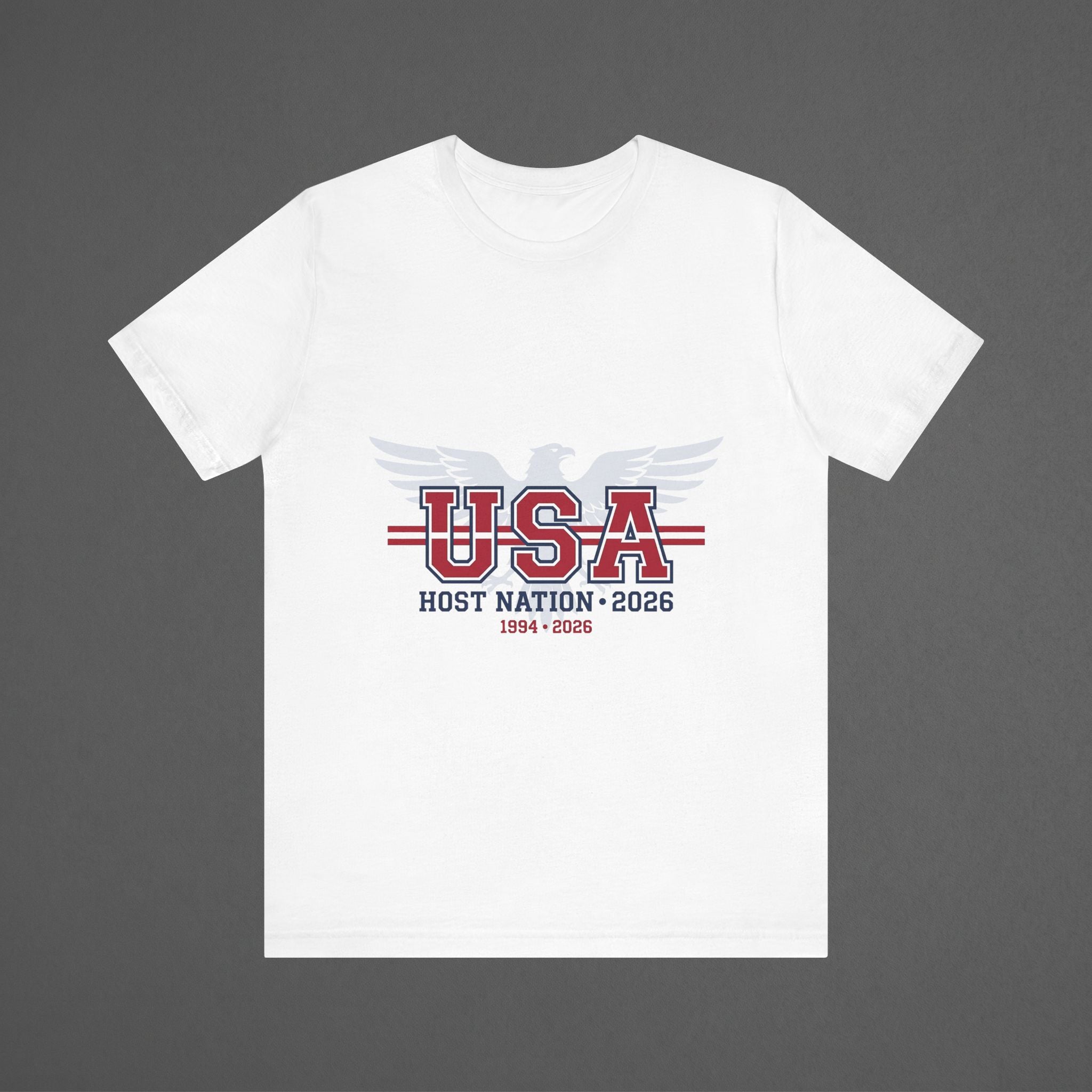 USA 2026 Football Fan T-Shirt | Add Your Name & Number | Host Nation 1994 to Now | Stars and Stripes Football Gift | Men Women Soccer Tee