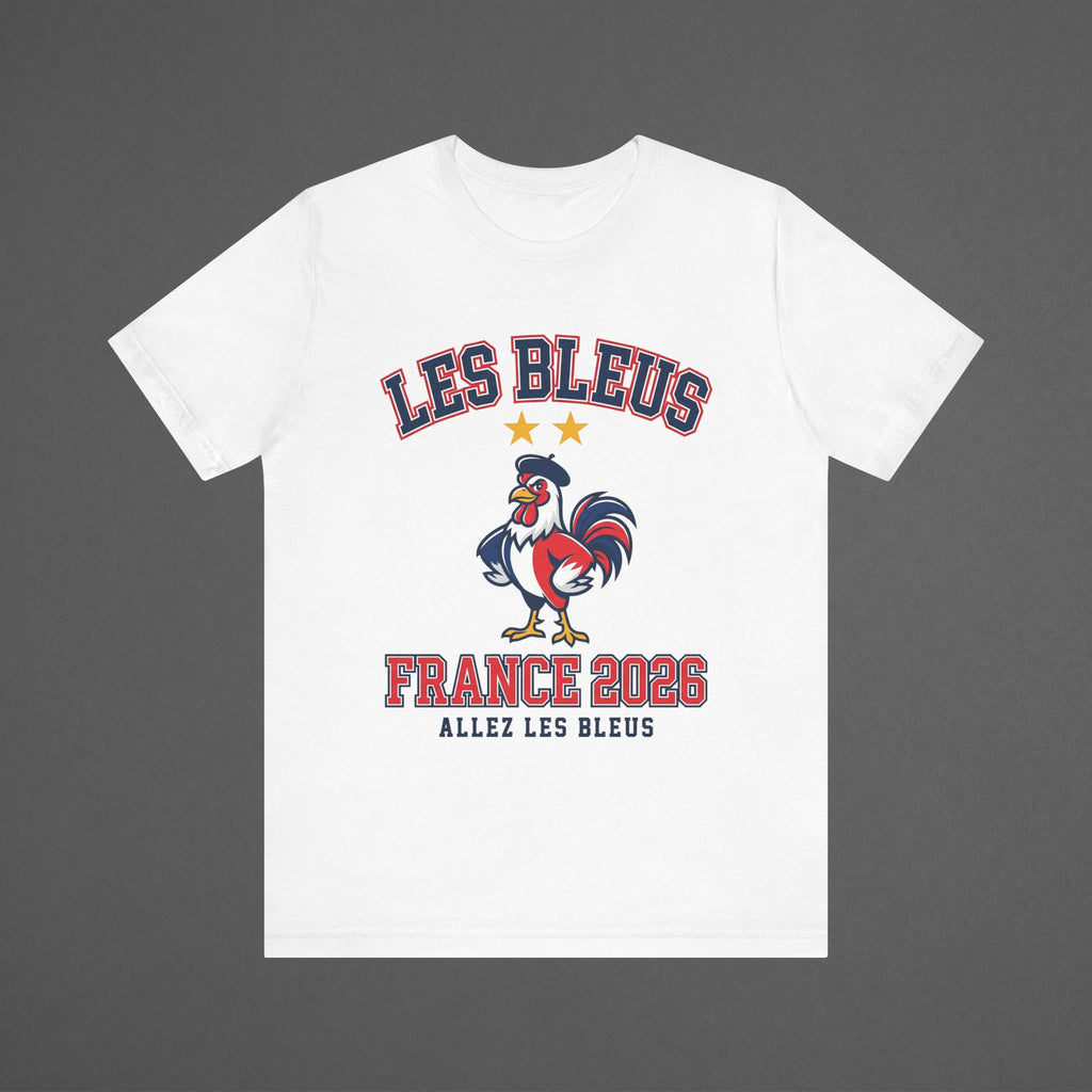 France 2026 Football Fan T-Shirt | Add Your Name & Number | Two Stars Les Bleus Allez | Les Bleus Football Gift | Men Women Soccer Tee