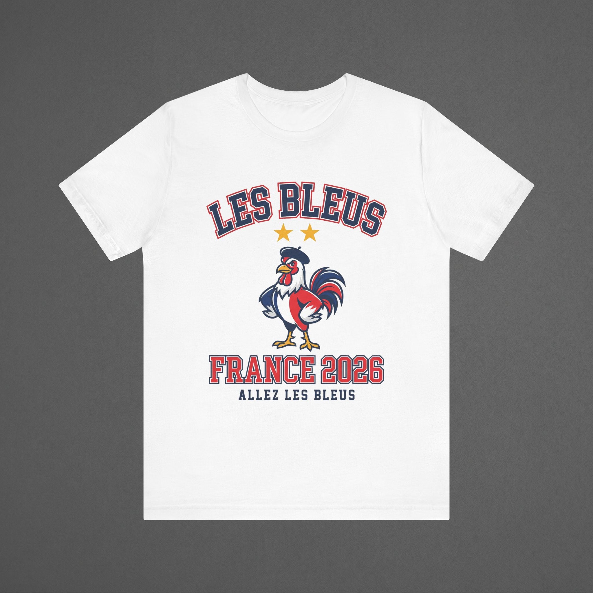 France 2026 Football Fan T-Shirt | Add Your Name & Number | Two Stars Les Bleus Allez | Les Bleus Football Gift | Men Women Soccer Tee
