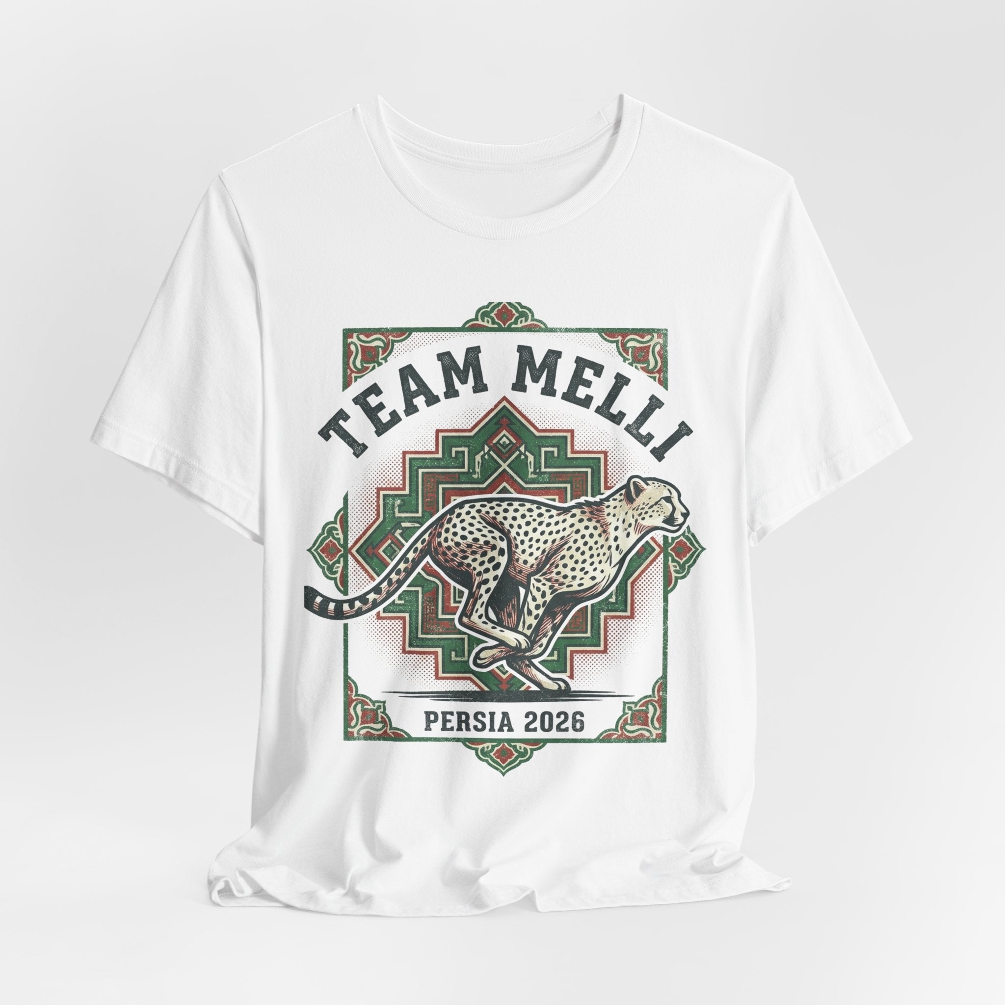 Iran 2026 Football Fan T-Shirt | Add Your Name & Number | Team Melli Cheetah Speed | Team Melli Football Gift | Men Women Soccer Tee
