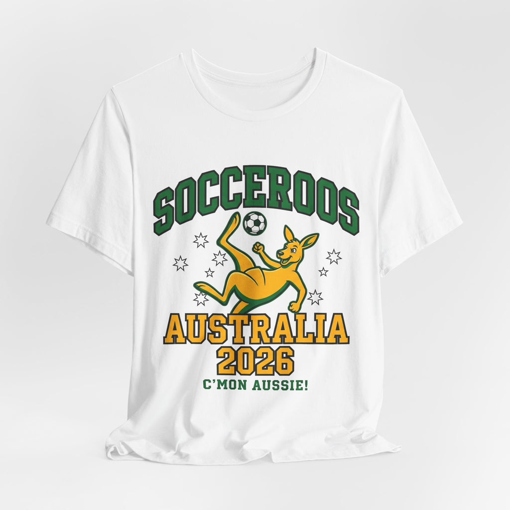 Australia Soccer Fan T-Shirt | Socceroos Green Gold Tee | 2026 Football Gift | Aussie Kangaroo Footy Shirt Men Women