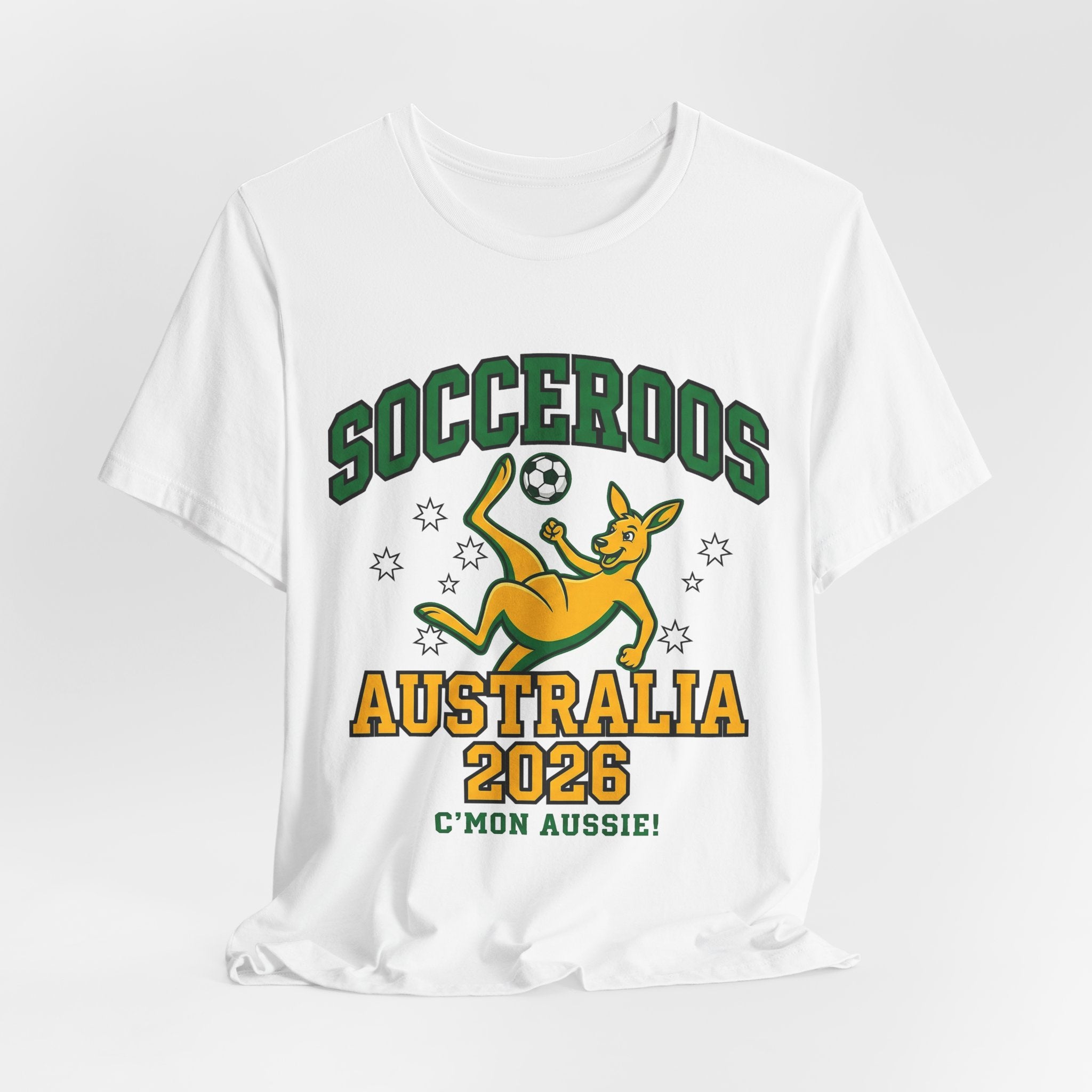 Australia Soccer Fan T-Shirt | Socceroos Green Gold Tee | 2026 Football Gift | Aussie Kangaroo Footy Shirt Men Women