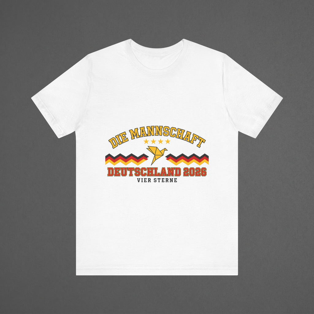 Germany 2026 Football Fan T-Shirt | Add Your Name & Number | Four Titles Die Mannschaft | Die Mannschaft Football Gift | Men Women Soccer Tee