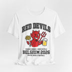 Belgium 2026 Football Fan T-Shirt | Add Your Name & Number | Red Devils Rode Duivels 2018 | Red Devils Football Gift | Men Women Soccer Tee