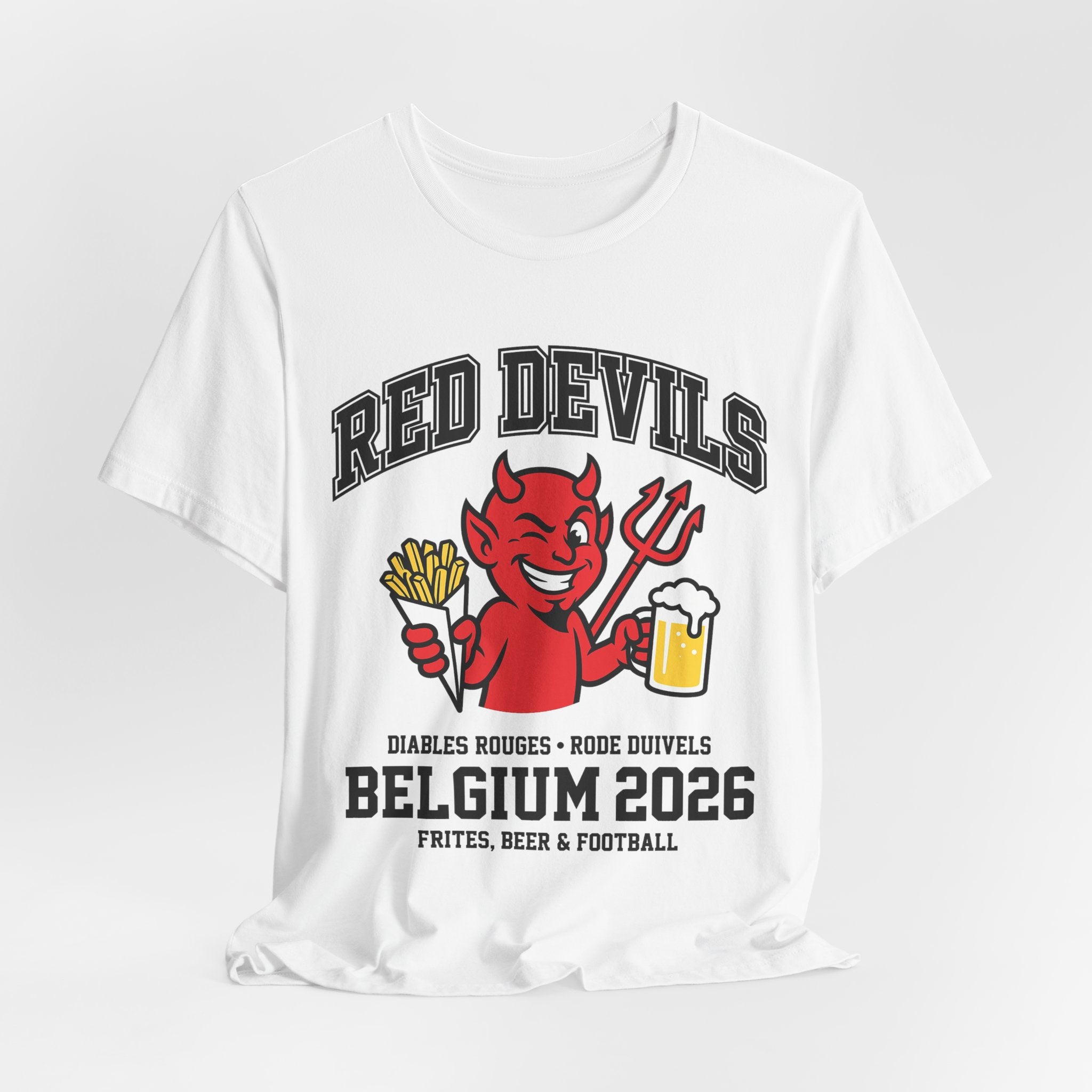 Belgium 2026 Football Fan T-Shirt | Add Your Name & Number | Red Devils Rode Duivels 2018 | Red Devils Football Gift | Men Women Soccer Tee